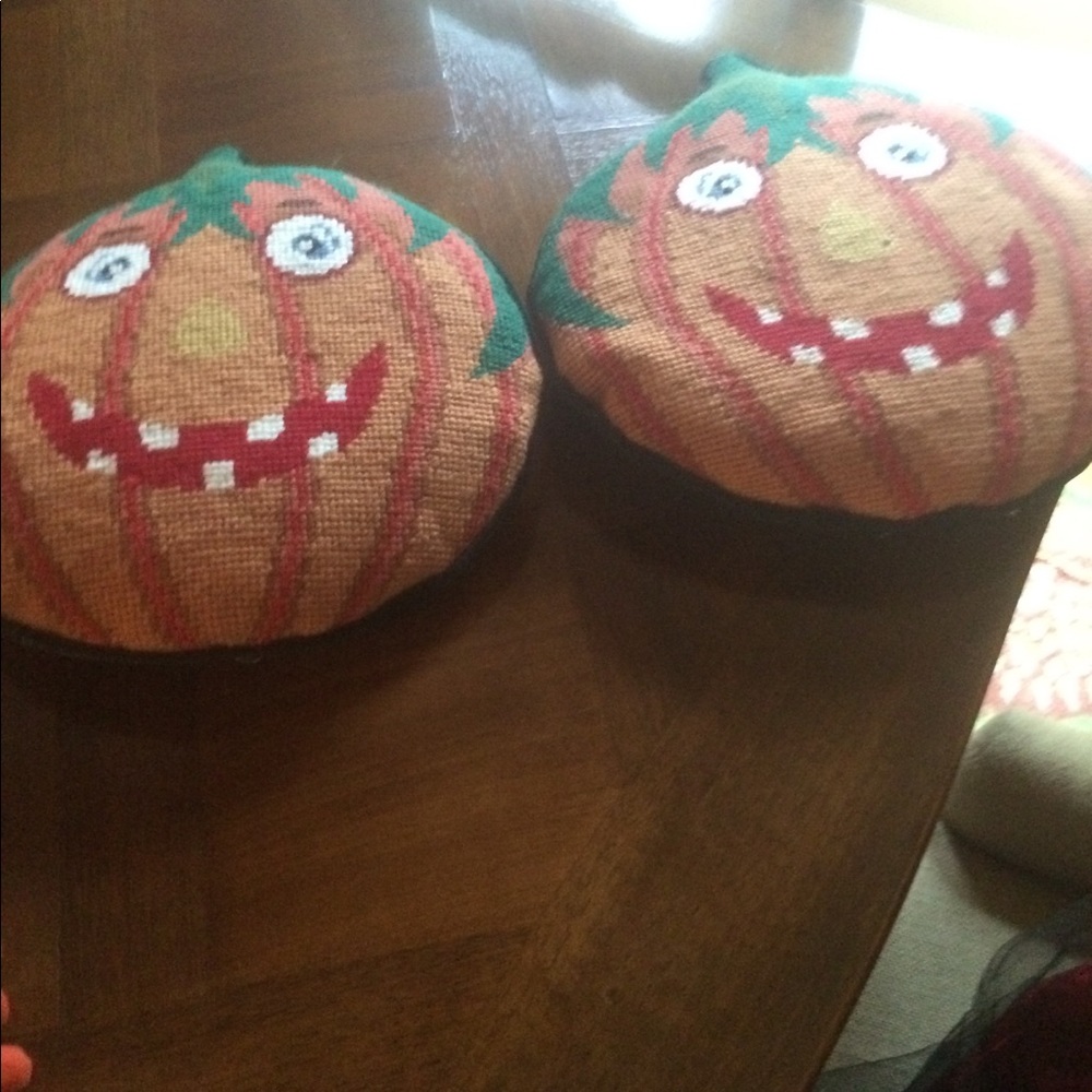 Christopher Radko 2 pumpkin pillows final price